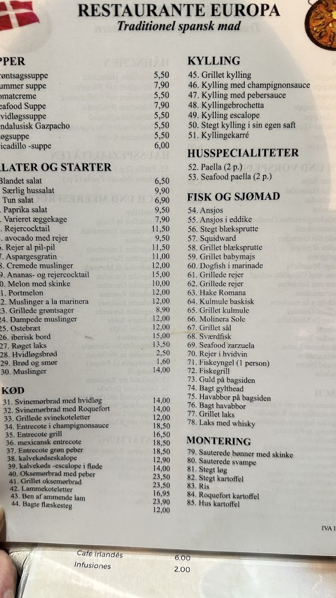 Menu Restaurante Europa-1